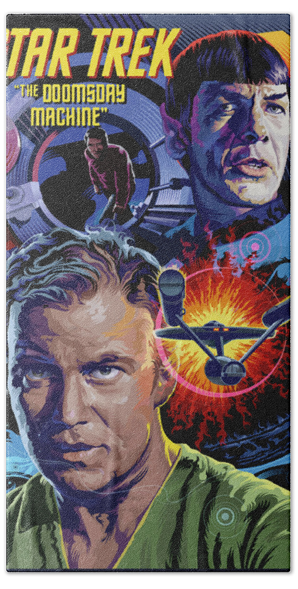 Sci-fi Portrait Collection Beach Towel featuring the digital art Star Trek Doomsday Machine by Garth Glazier