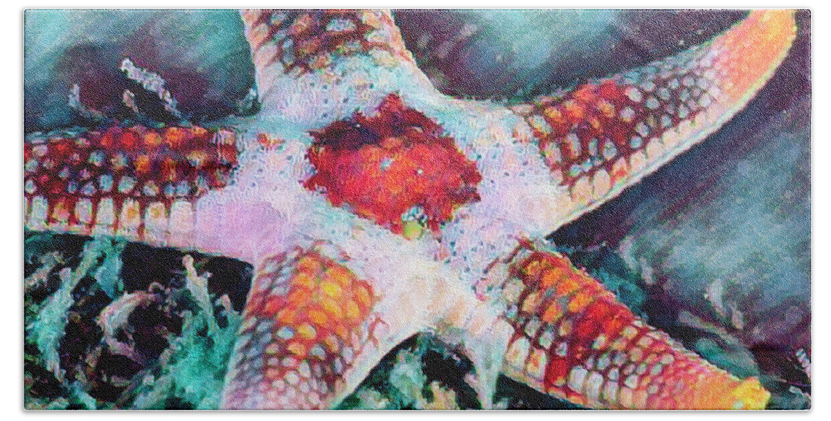 Florida Beach Towel featuring the photograph Starfish in Bright Colors by Debra and Dave Vanderlaan
