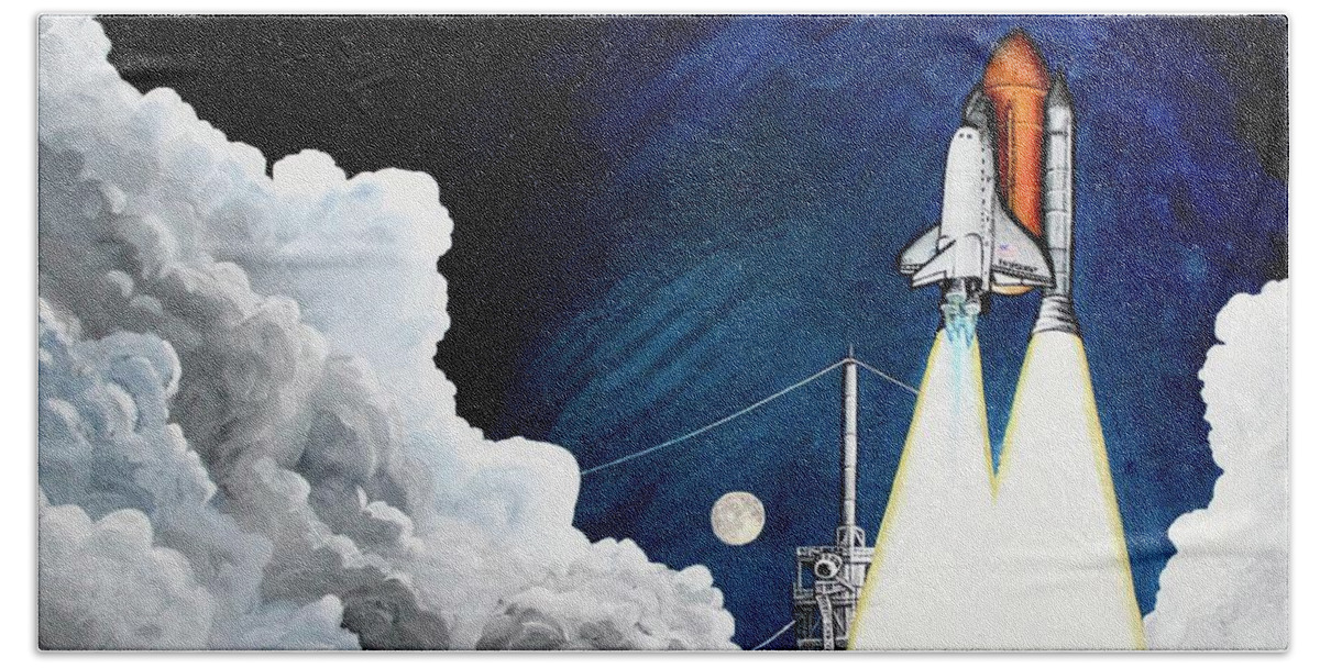  True Story Beach Towel featuring the painting Starstuff 8 Special Edition NASA Tribute by M E