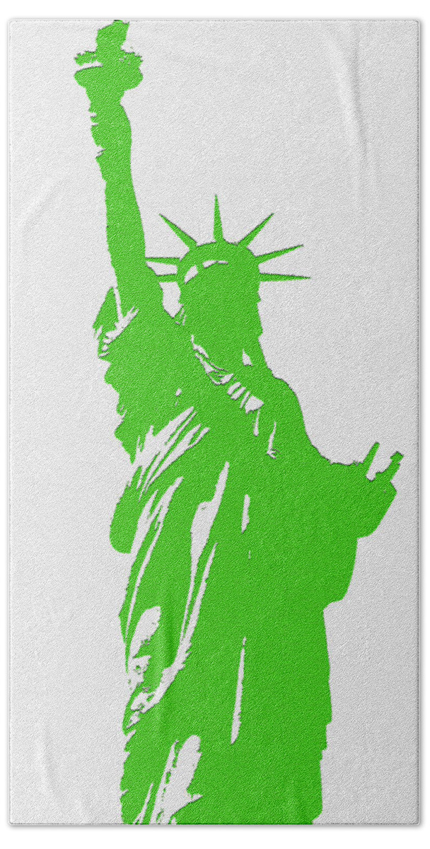 Statue Of Liberty Beach Sheet featuring the digital art Statue of Liberty No. 9-1 by Sandy Taylor