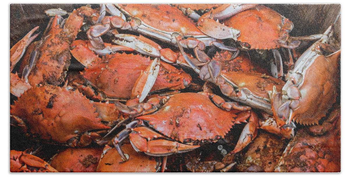 2d Beach Towel featuring the photograph Steamed Crabs by Brian Wallace