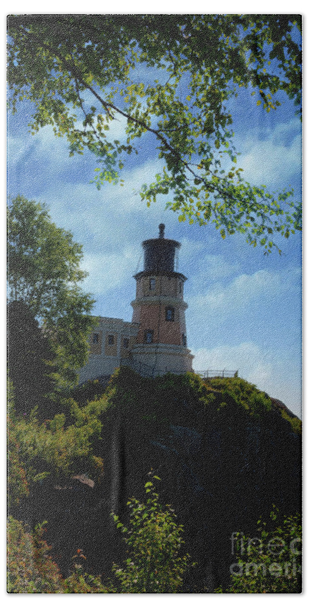 Lighthouse Beach Towel featuring the photograph Steps Away II by Deborah Klubertanz