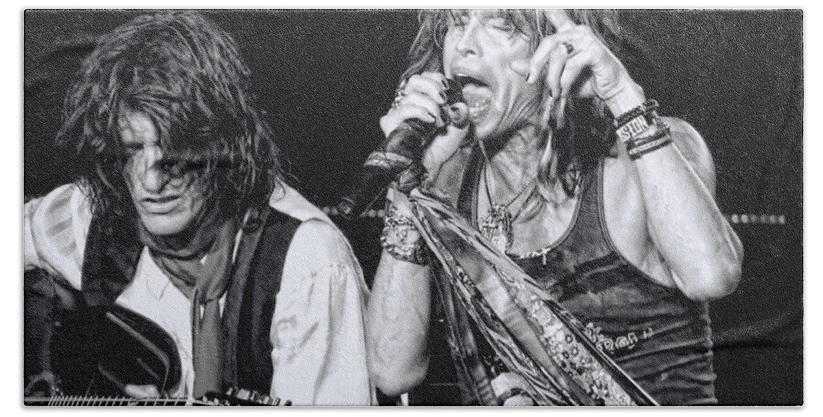 Steven Tyler Beach Towel featuring the photograph Steven Tyler Croons by Traci Cottingham