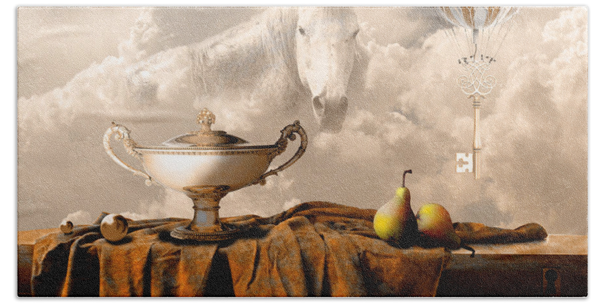 Still Life Beach Towel featuring the digital art Still Life with Pears by Alexa Szlavics