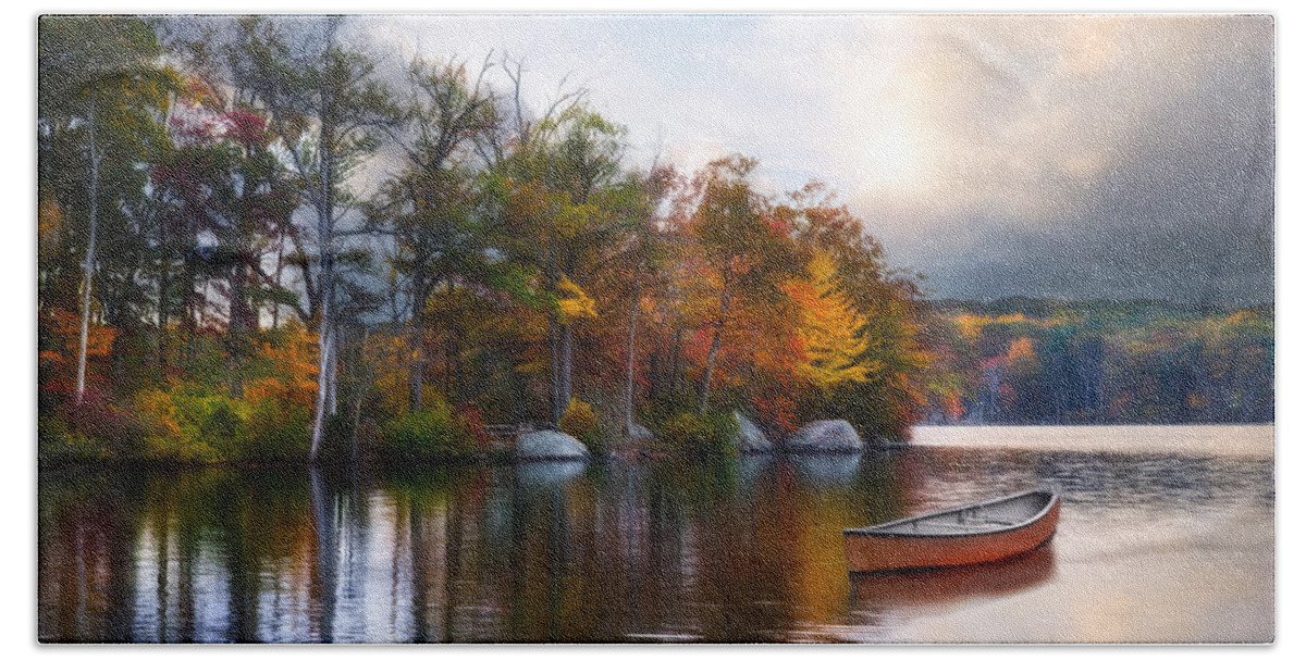 Boat Beach Sheet featuring the photograph Still Water Lake by Robin-Lee Vieira