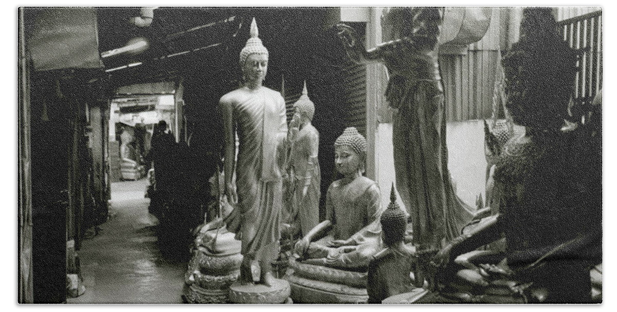 Bangkok Beach Towel featuring the photograph Stillness Of The Bangkok Buddhas by Shaun Higson