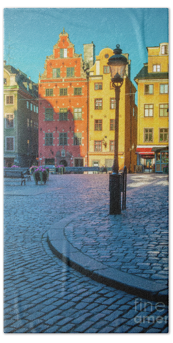 Europe Beach Towel featuring the photograph Stockholm Stortorget Square by Inge Johnsson