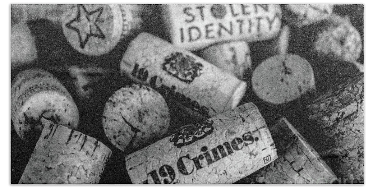Corks Beach Towel featuring the photograph Stolen Crimes - Corks by Colleen Kammerer