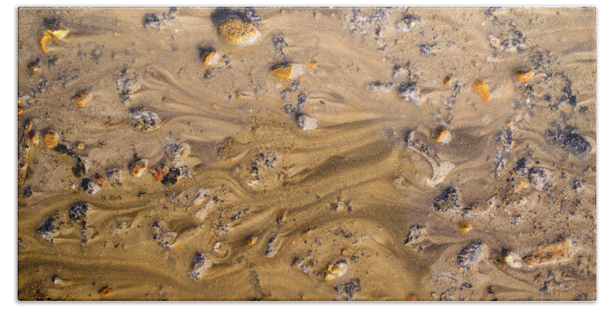 Stones In Water Beach Sheet featuring the photograph Stones in a Mud Water Wash by John Williams
