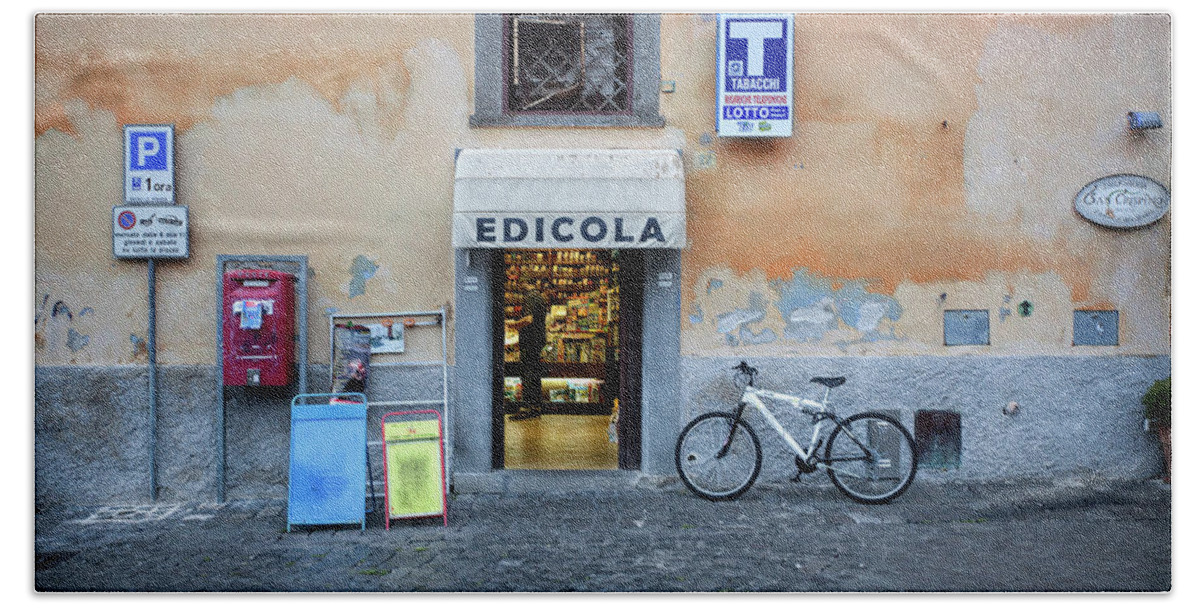 Italy Beach Towel featuring the photograph Storefront in Rome by Al Hurley