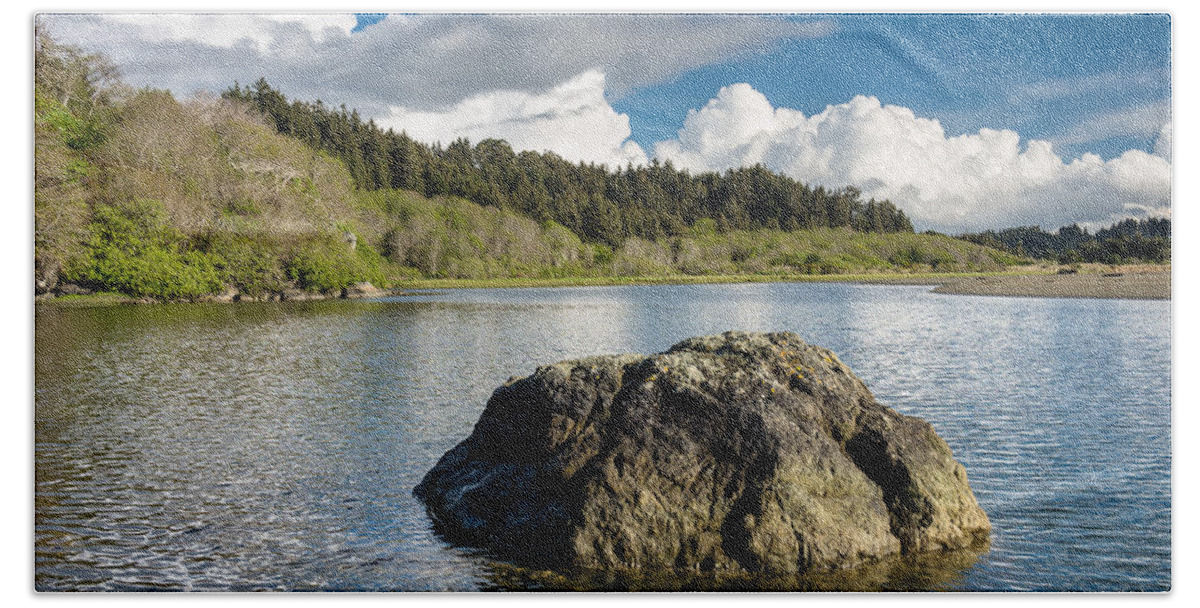 Trinidad Beach Towel featuring the photograph Storm Clearing on the Little River by Greg Nyquist