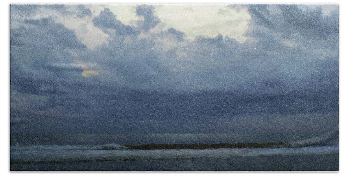 Sunrise Beach Towel featuring the photograph Storm Clouds At The Beach by D Hackett