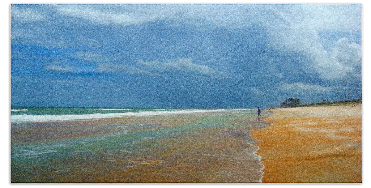 Beach Beach Towel featuring the photograph Stormy Day Ormond by Julie Pappas