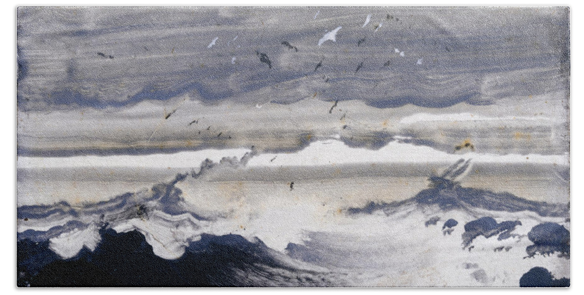Peder Balke Beach Sheet featuring the painting Stormy Sea by Peder Balke