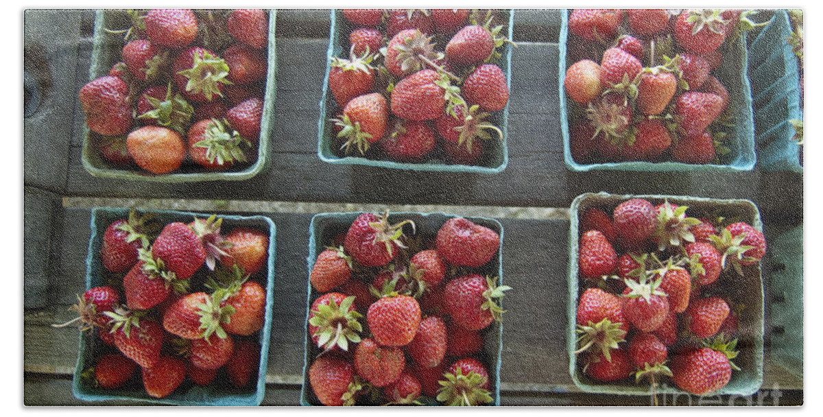 Strawberry Beach Sheet featuring the photograph Strawberries by Steven Dunn