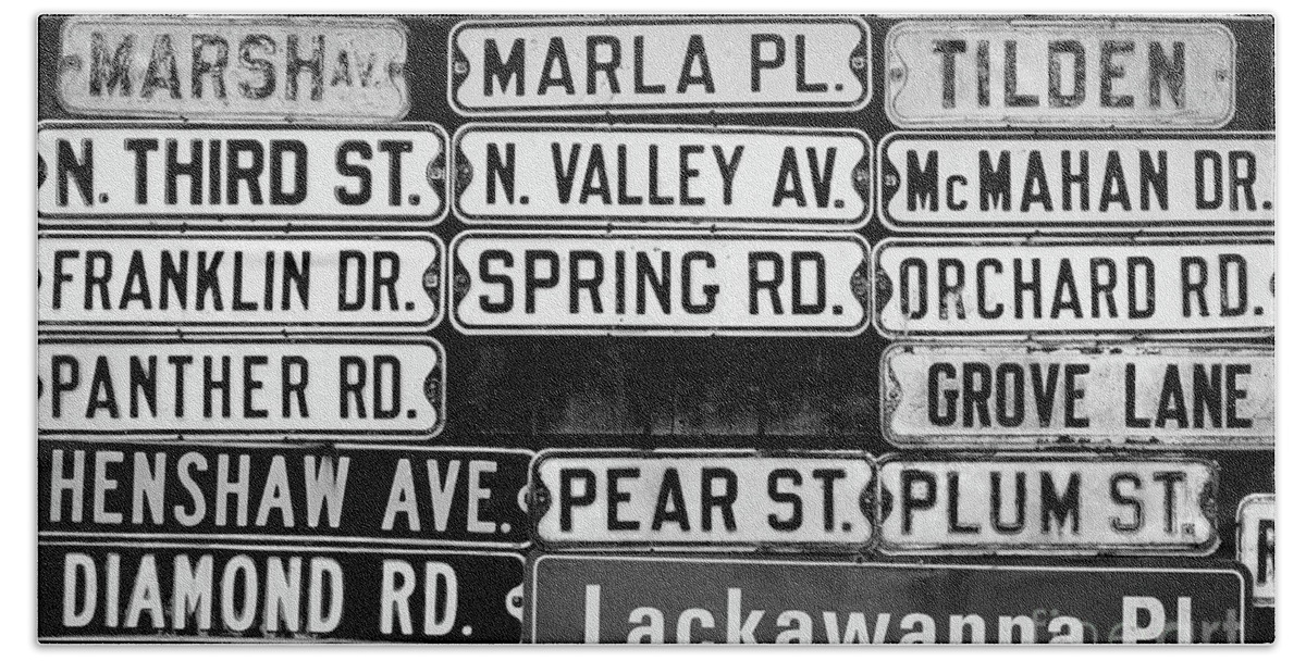 Street Signs Beach Towel featuring the photograph Street Names by Colleen Kammerer