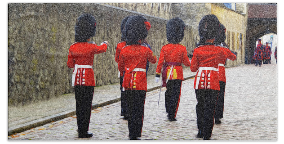 Tower Of London Beach Sheet featuring the photograph Step Aside for the Tower Guard by Joe Schofield