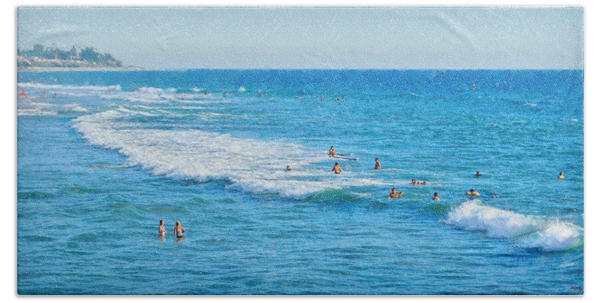 San Clemente Beach Towel featuring the digital art Summer At San Clemente Beach by Glenn McCarthy Art and Photography