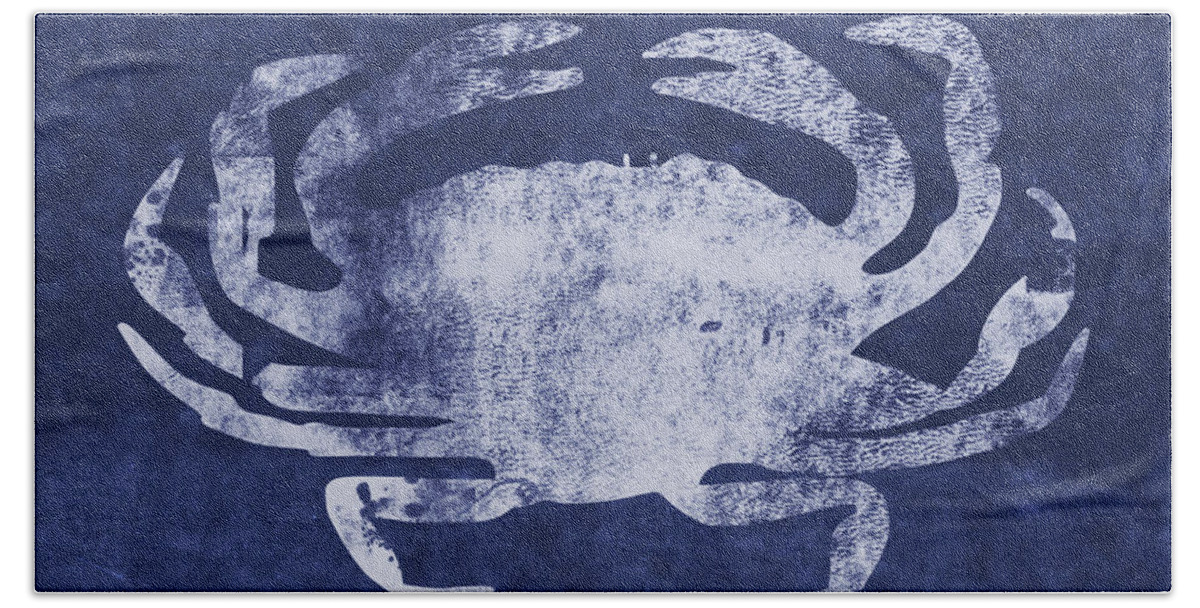 Nantucket Beach Towel featuring the mixed media Summer Crab- Art by Linda Woods by Linda Woods