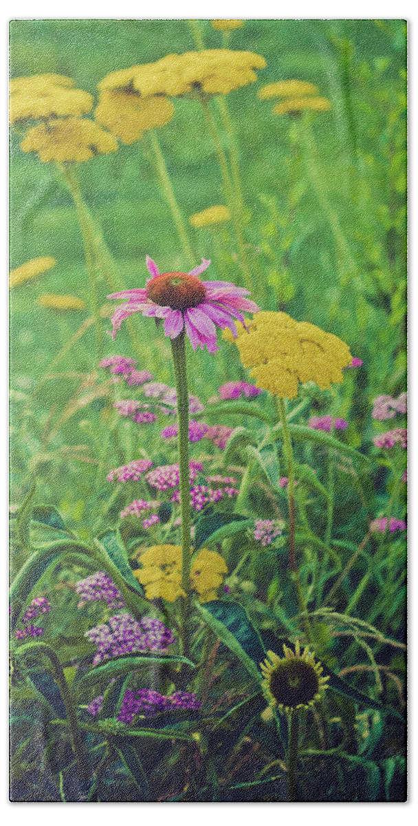 Landscape Beach Sheet featuring the photograph Summer Flowers by Virginia Folkman