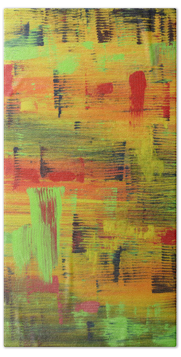 Abstract Beach Sheet featuring the painting Summer Sun by Angela Bushman