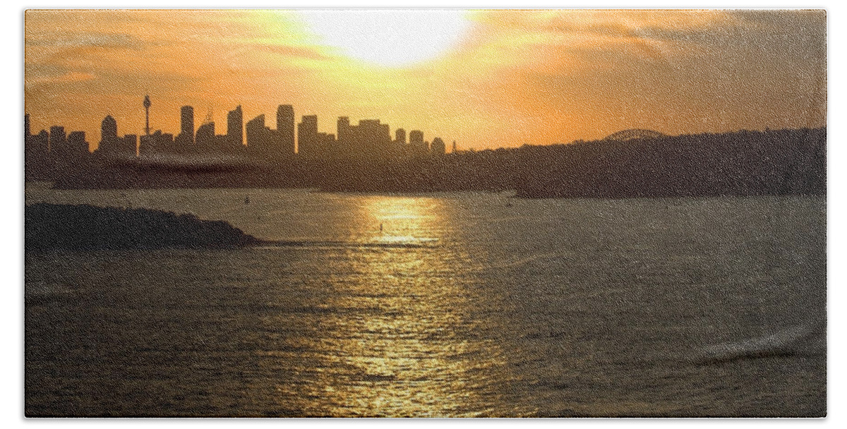 Sunset Beach Sheet featuring the photograph Summer Sunset In Sydney by Miroslava Jurcik