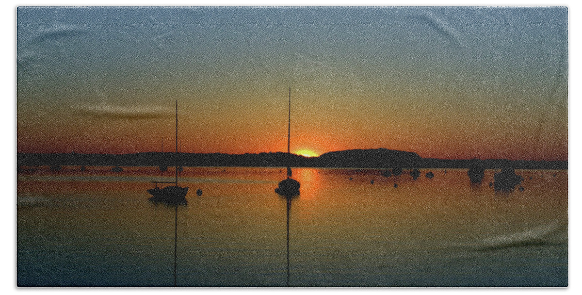 Cape Cod Beach Towel featuring the photograph Summer Sunset Monument Beach by Bruce Gannon
