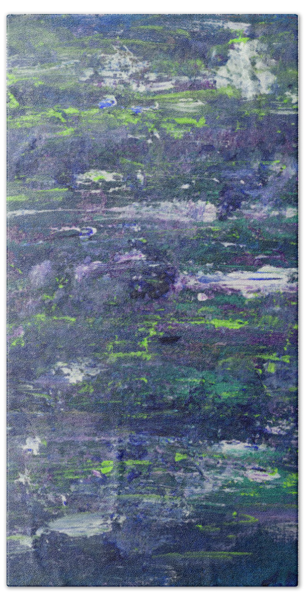Abstract Beach Sheet featuring the painting Summer Water Garden by Angela Bushman