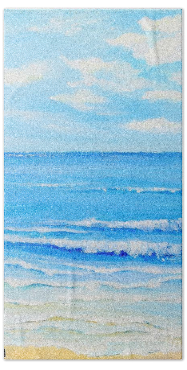 Ocean Beach Sheet featuring the painting Summertime by Teresa Wegrzyn