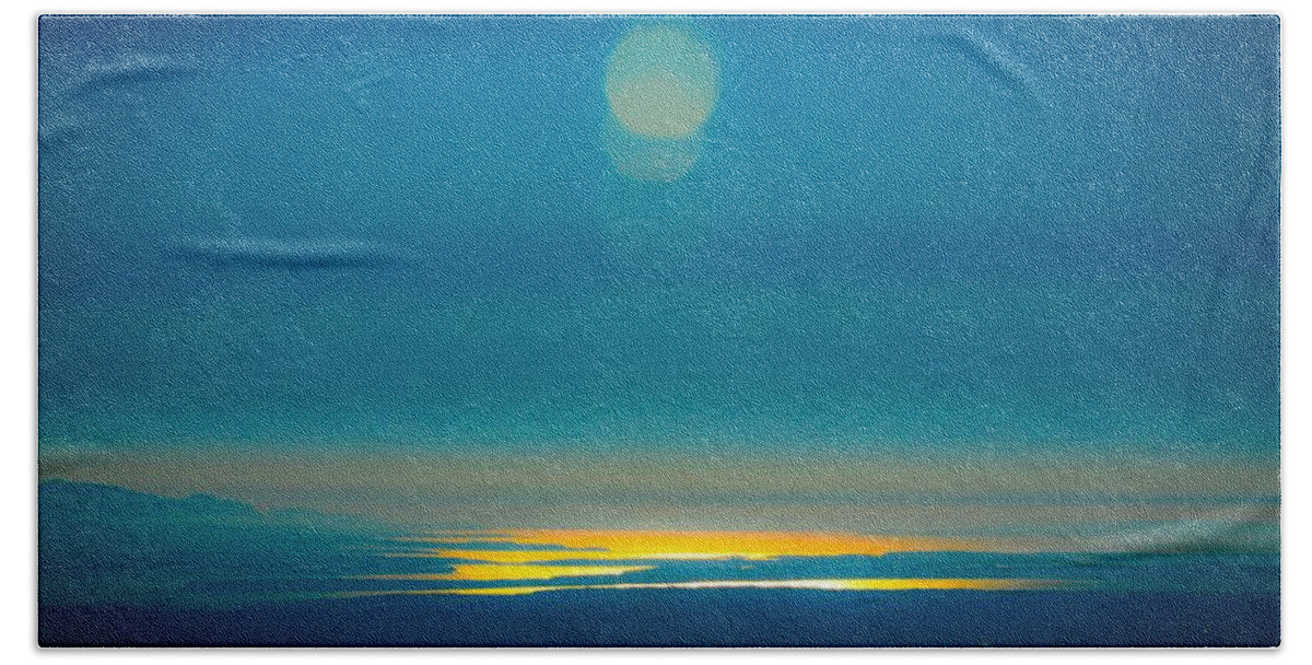 Sky Beach Towel featuring the photograph Sun going down on the Sound by Brian O'Kelly