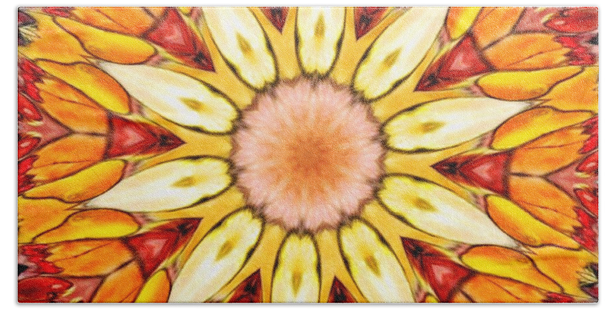 Fractal Beach Towel featuring the photograph Sunbloom by Nick Heap