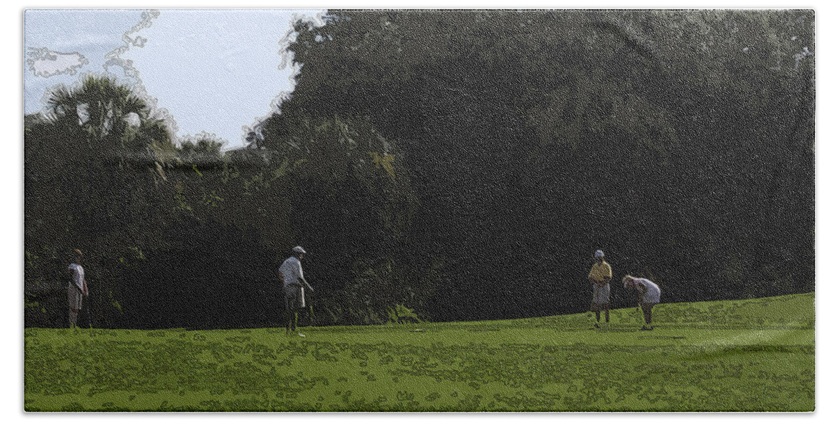Golf Beach Towel featuring the photograph Sunday Morning Foursome by James Rentz