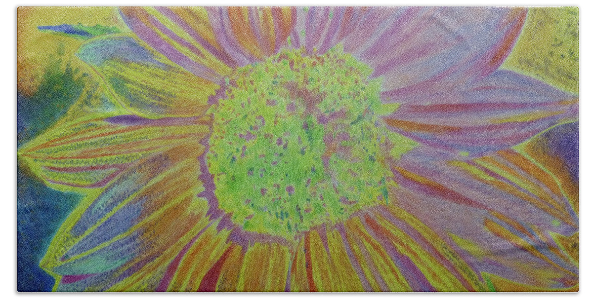 Sunflowers Beach Sheet featuring the painting Sundelicious by Cris Fulton