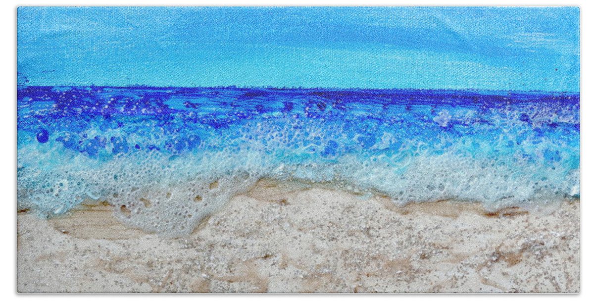 Beach Beach Towel featuring the painting Sunny Day Seascape by Regina Valluzzi