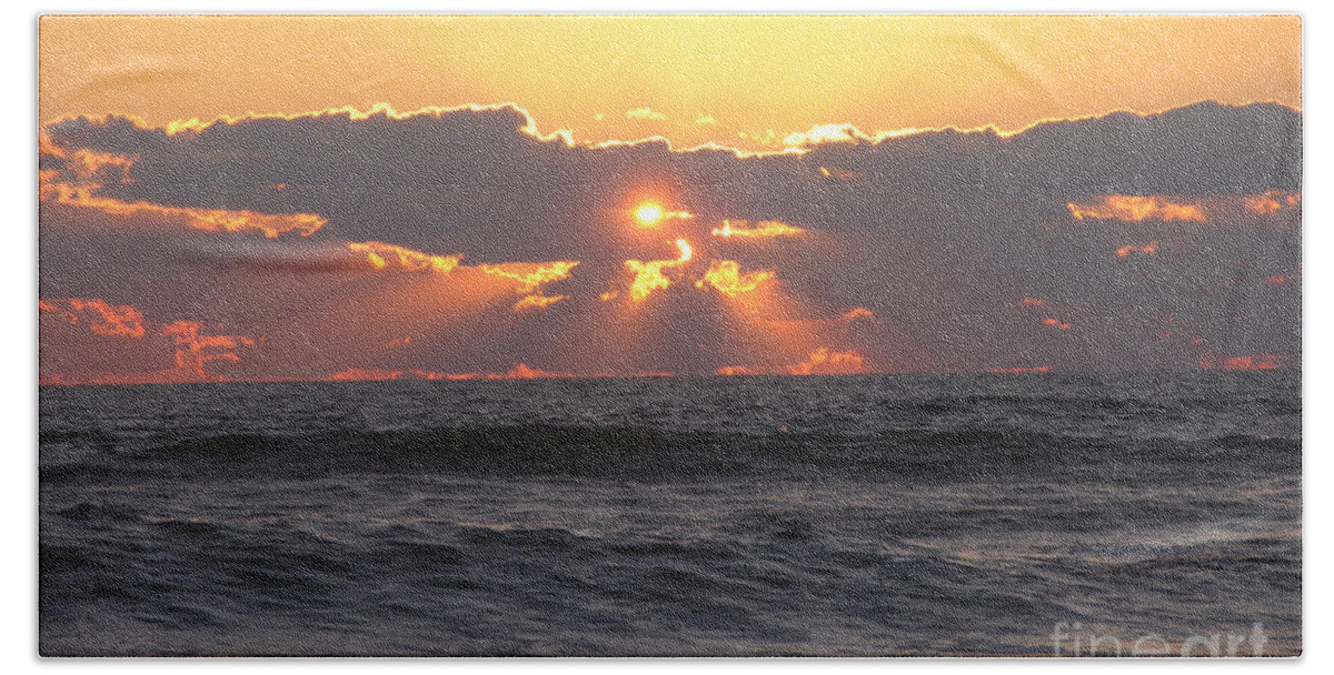 Sunrise Beach Towel featuring the photograph Atlantic Ocean Sunrise 5-3-15 by Julianne Felton