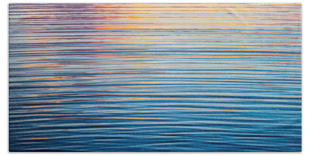 Abstract Beach Sheet featuring the photograph Sunrise Abstract On Calm Waters by Parker Cunningham