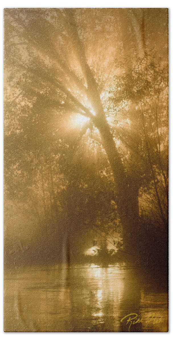 Natural Forms Beach Towel featuring the photograph Sunrise and Fog by Rikk Flohr