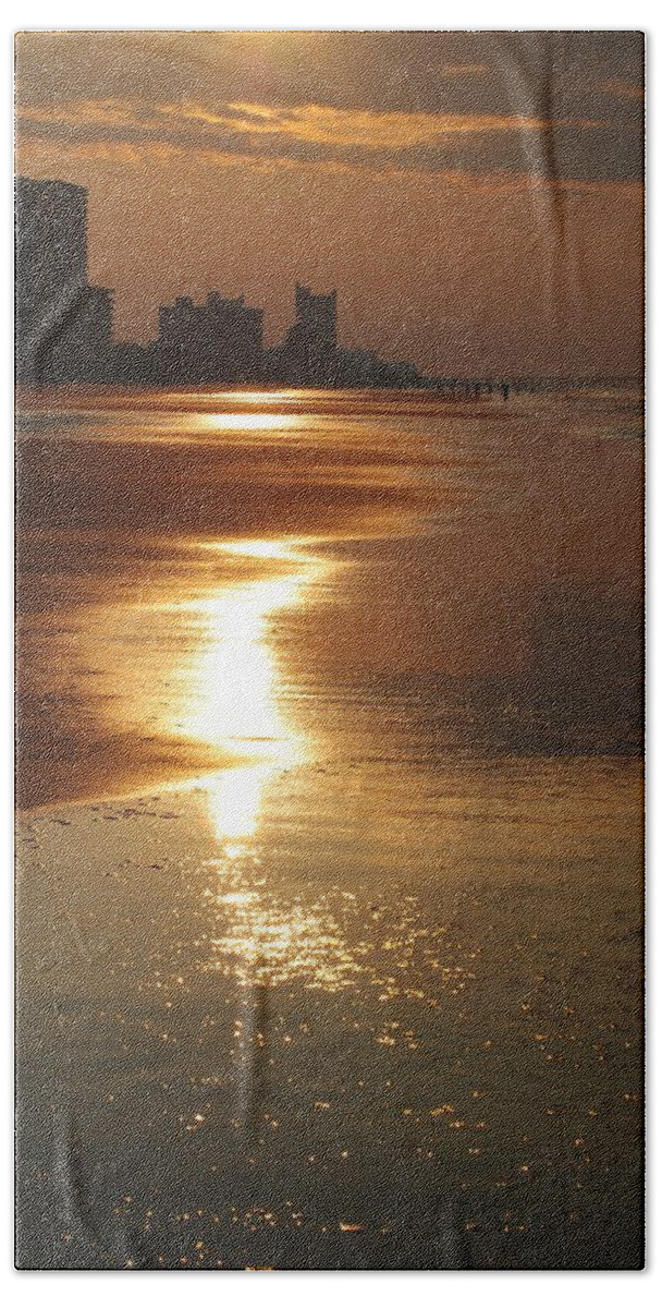 Beach Beach Sheet featuring the photograph Sunrise At The Beach by Eric Liller