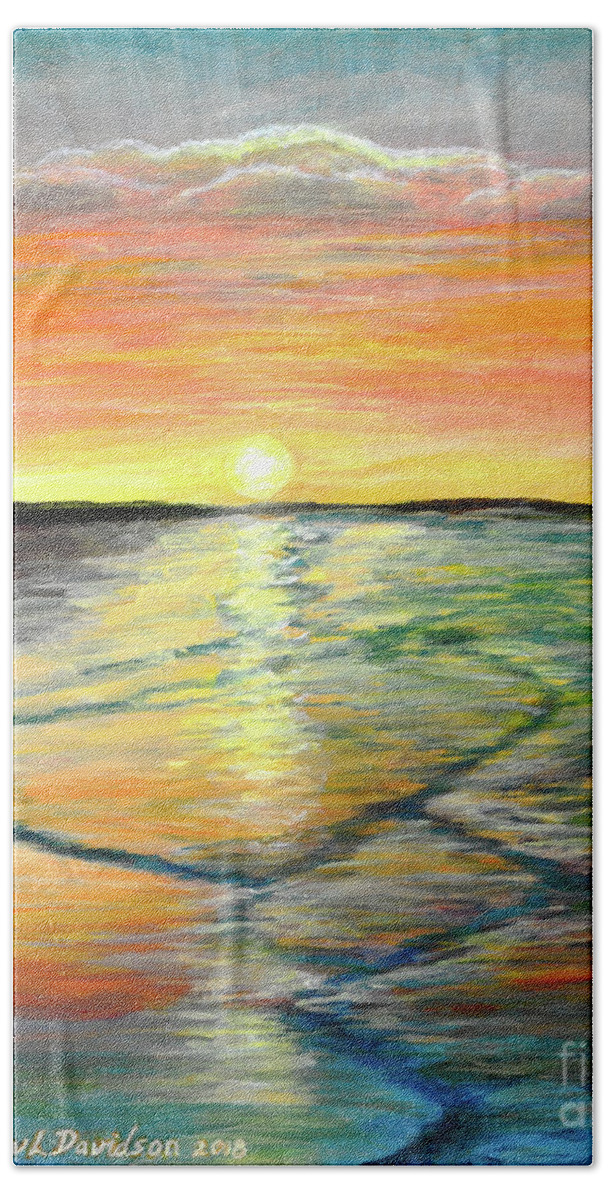 Sunrise Beach Sheet featuring the painting Sunrise Beach by Pat Davidson