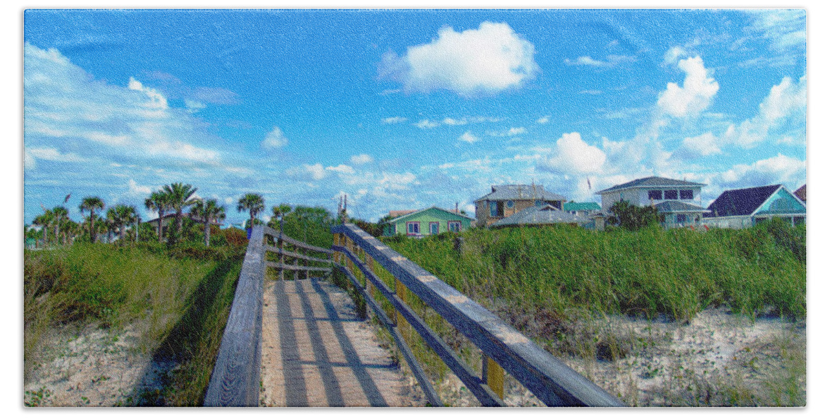 Beach Beach Towel featuring the photograph Sunrise Boardwalk Treasure Coast Florida C7 by Ricardos Creations