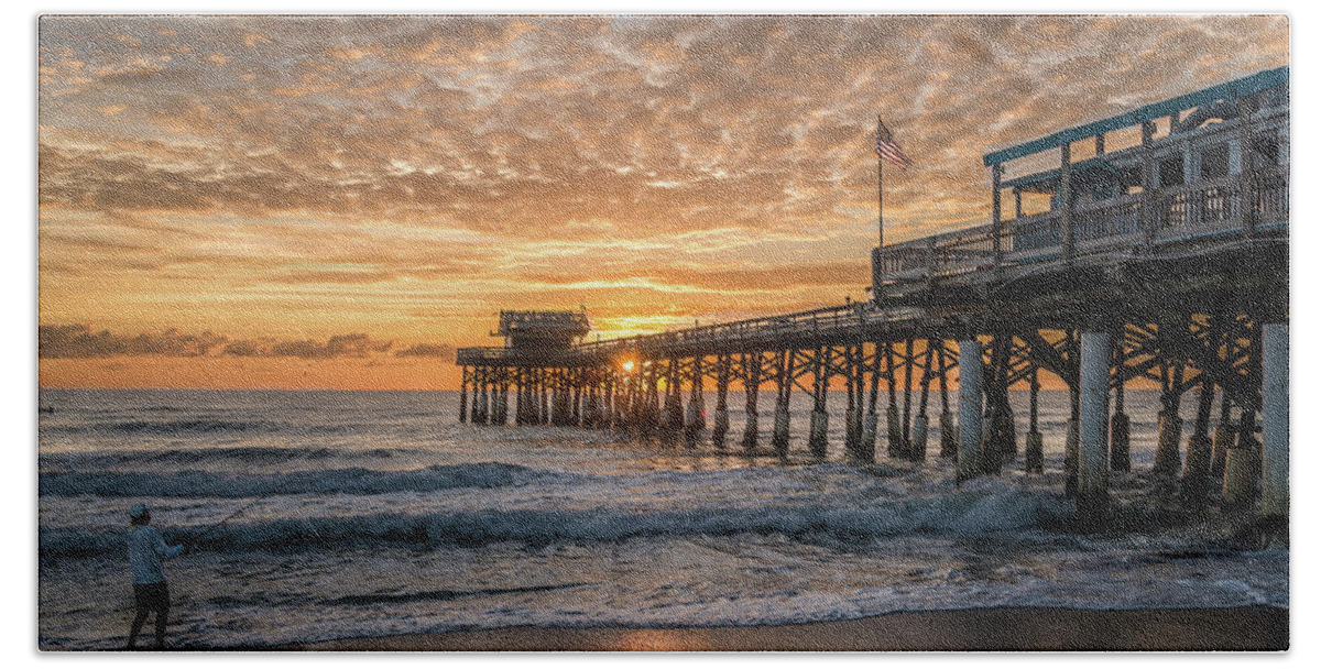 Sunrise Beach Towel featuring the photograph Sunrise Fishing by Jaime Mercado