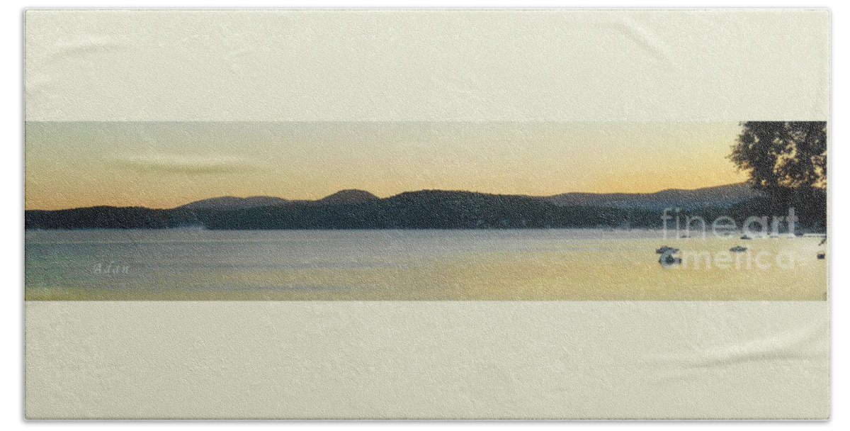 Malletts Bay Beach Sheet featuring the photograph Sunrise Over Malletts Bay Panorama - Nine v2 by Felipe Adan Lerma