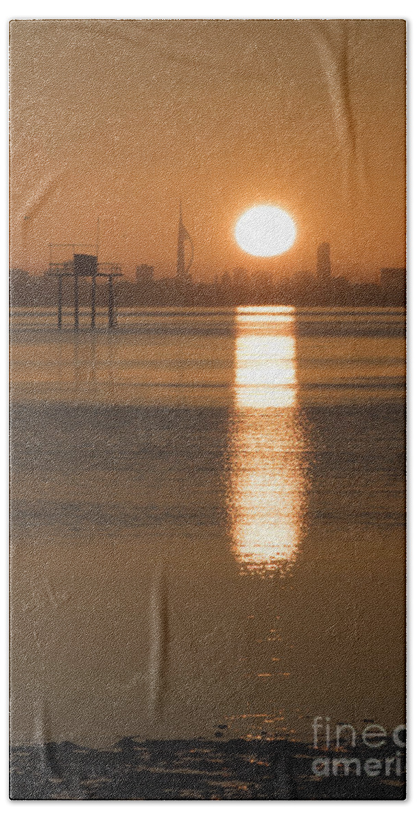 Sun Beach Sheet featuring the photograph Sunrise over Portsmouth by Clayton Bastiani
