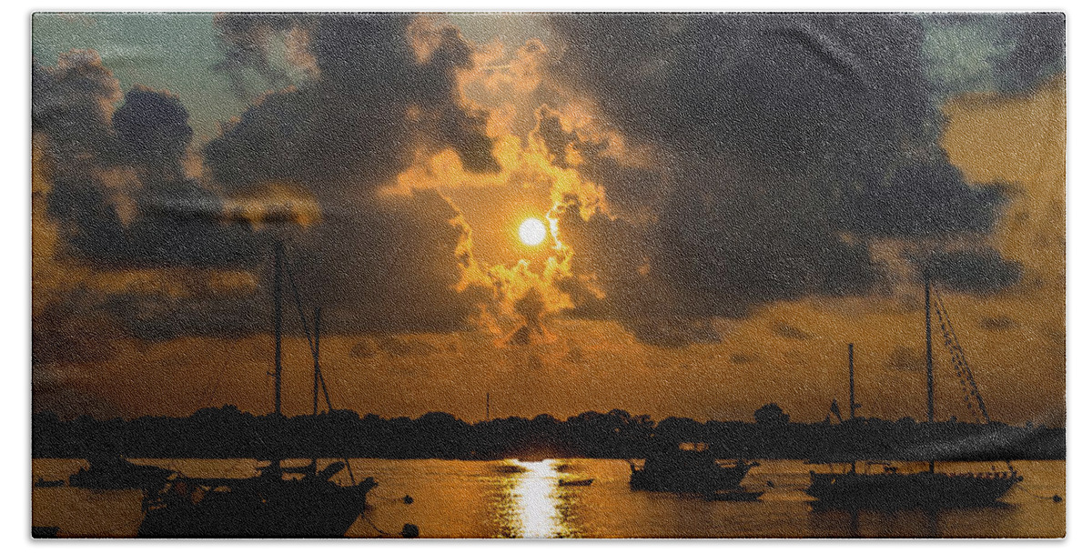 Sunrise Beach Towel featuring the photograph Sunrise over St. Augustine by Jaime Mercado