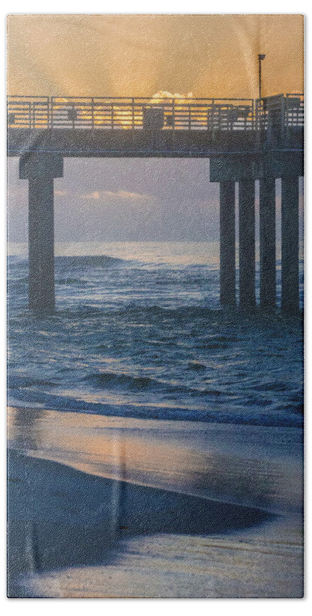Alabama Beach Sheet featuring the photograph Sunrise over the Pier by John McGraw