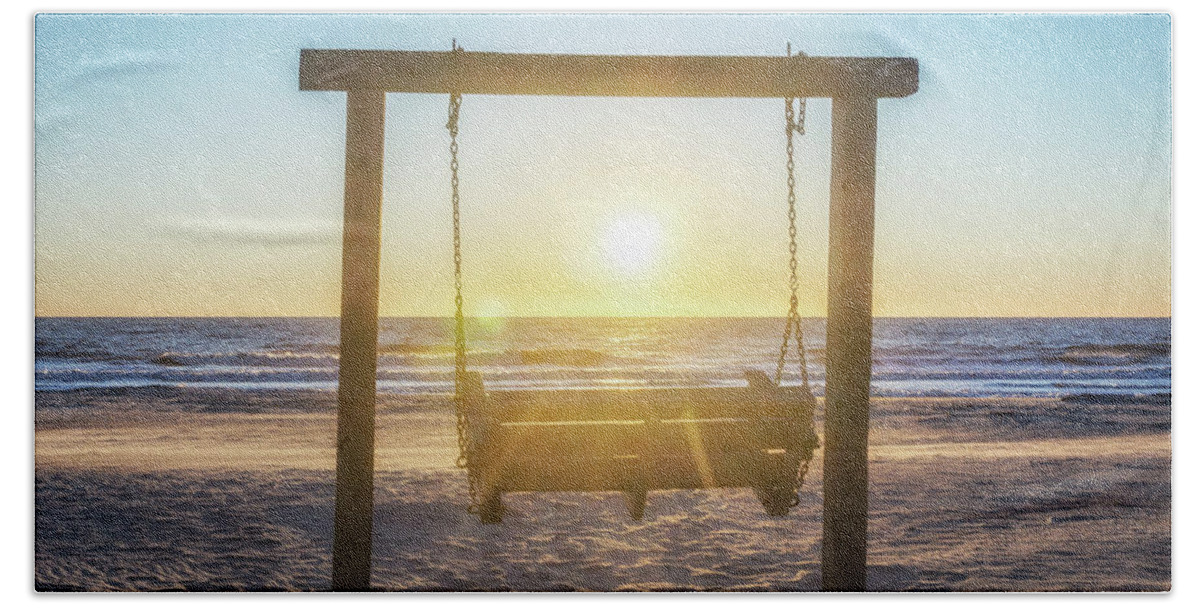 Georgia Beach Towel featuring the photograph Sunrise Swings by Framing Places