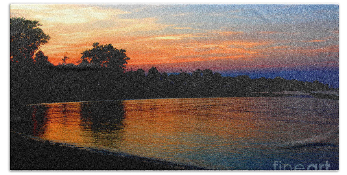 Clay Beach Sheet featuring the photograph Sunset at Colonial Beach Cove by Clayton Bruster