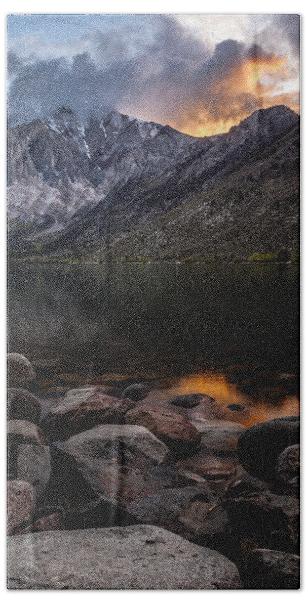 California Beach Sheet featuring the photograph Sunset at Convict Lake by Cat Connor