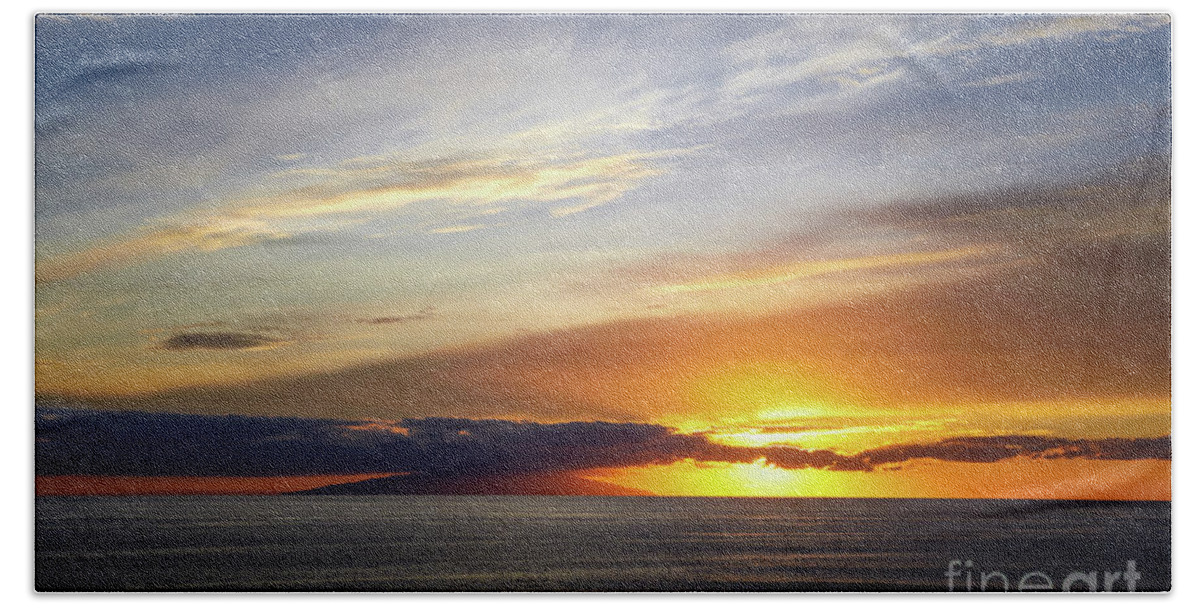 Sunset At The Canary Island La Palma Beach Towel featuring the photograph Sunset at the Canary Island La Palma by Juergen Klust