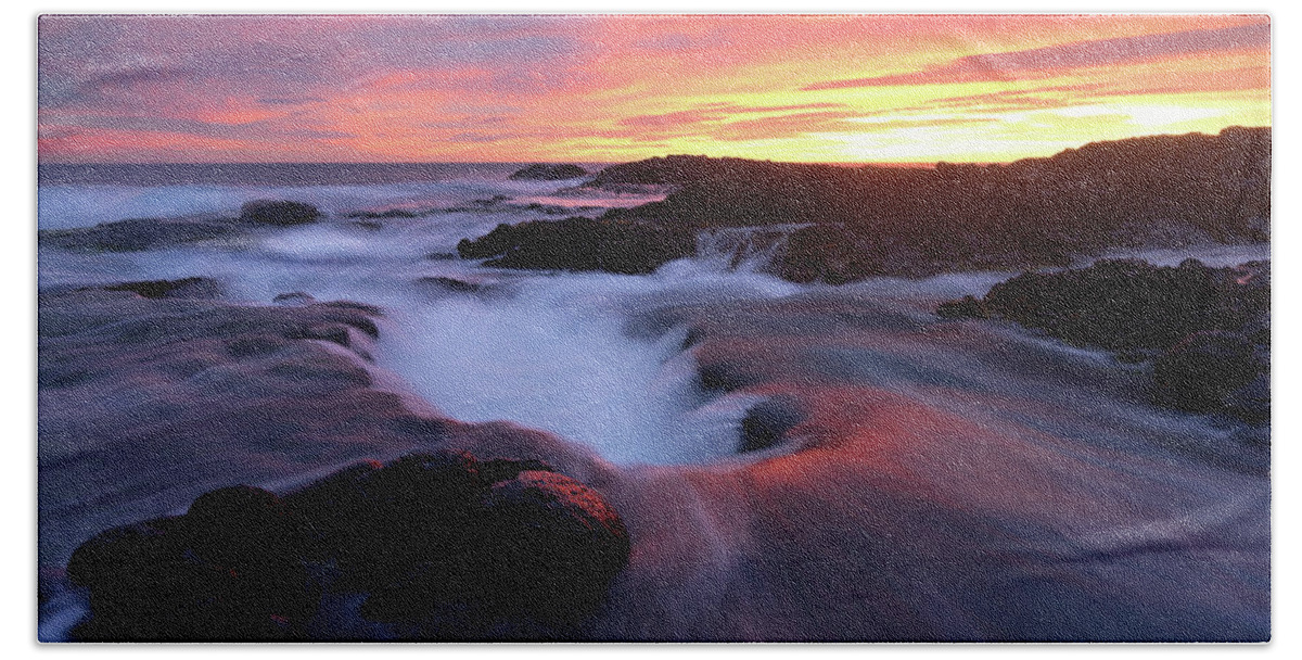 Landscape Beach Towel featuring the photograph Sunset Glow by Christopher Johnson